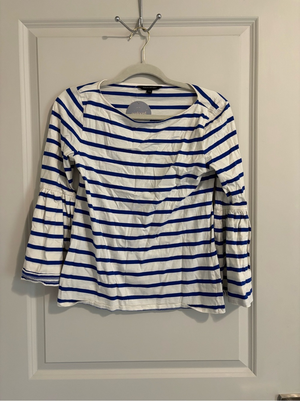 Banana Republic Blue and White Striped Top